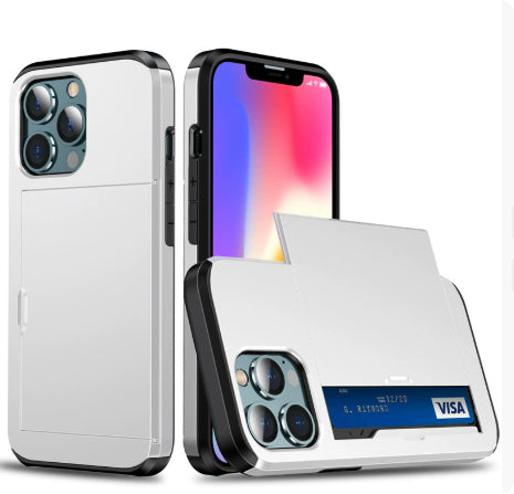 Dual Layer Card Case for iPhone & Samsung | Wallet Cover with Card Holder Slot, Drop Protection