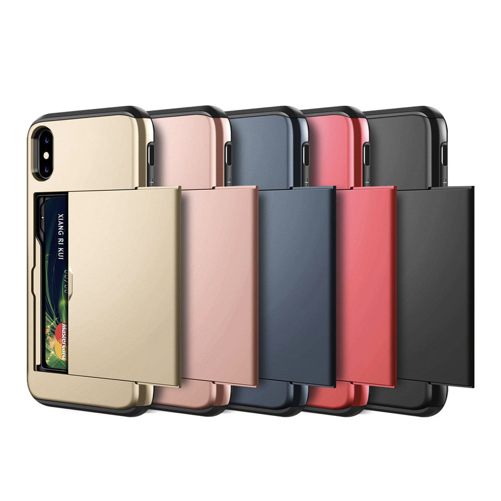 Dual Layer Card Case for iPhone & Samsung | Wallet Cover with Card Holder Slot, Drop Protection
