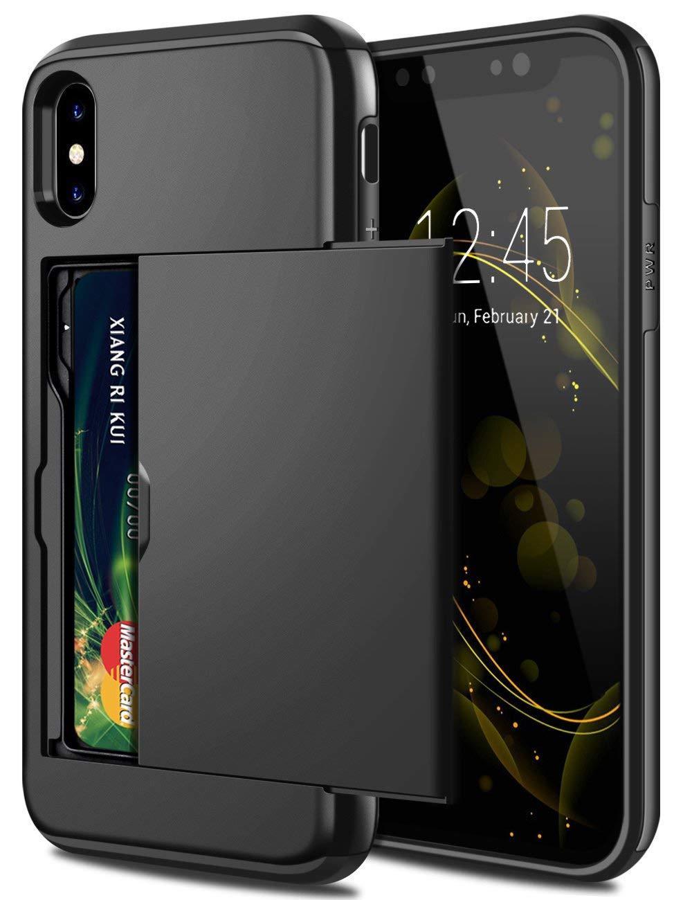Dual Layer Card Case for iPhone & Samsung | Wallet Cover with Card Holder Slot, Drop Protection