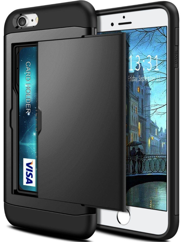 Dual Layer Card Case for iPhone & Samsung | Wallet Cover with Card Holder Slot, Drop Protection