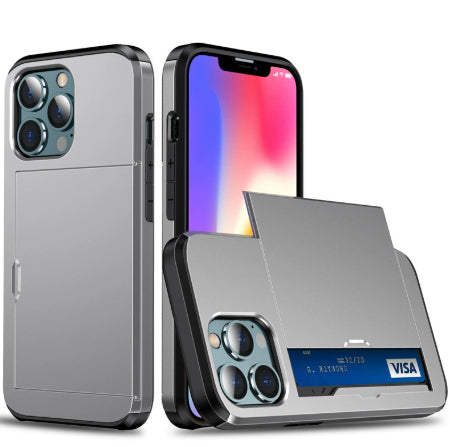 Dual Layer Card Case for iPhone & Samsung | Wallet Cover with Card Holder Slot, Drop Protection