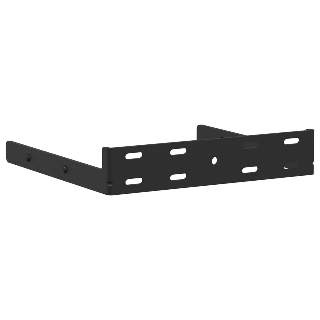 Black metal wall mount bracket with multiple slots for ergonomic workspace setup
