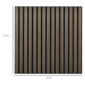Modern wood slat acoustic wall panel, 23.6 x 23.6 inches, for studio decor